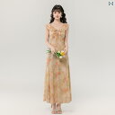 シフォンドレス ワンピース レディース 花柄 シフォンワンピース レディース 服 夏 2025 小さめ ロング スカート ドレープ フレンチ 軽やか ラグジュアリー