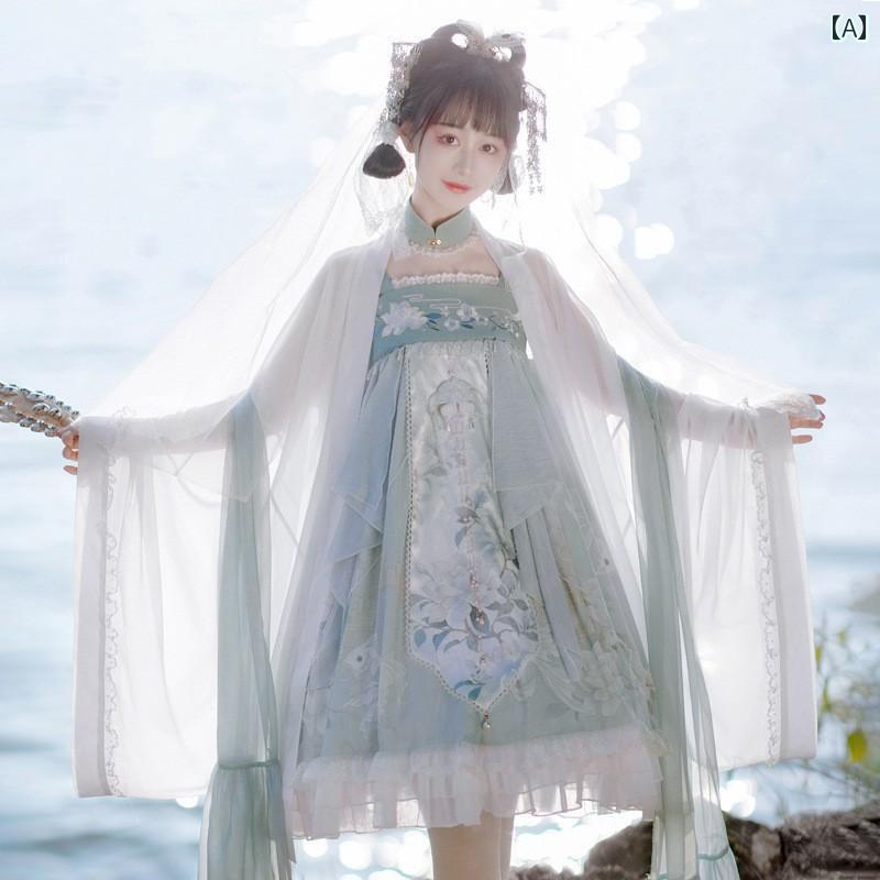 ロリータ　ドレス　コスプレ ロリータロリータ ミラー フラワー ウォータームーン JSK チャイナ風 胸 ..