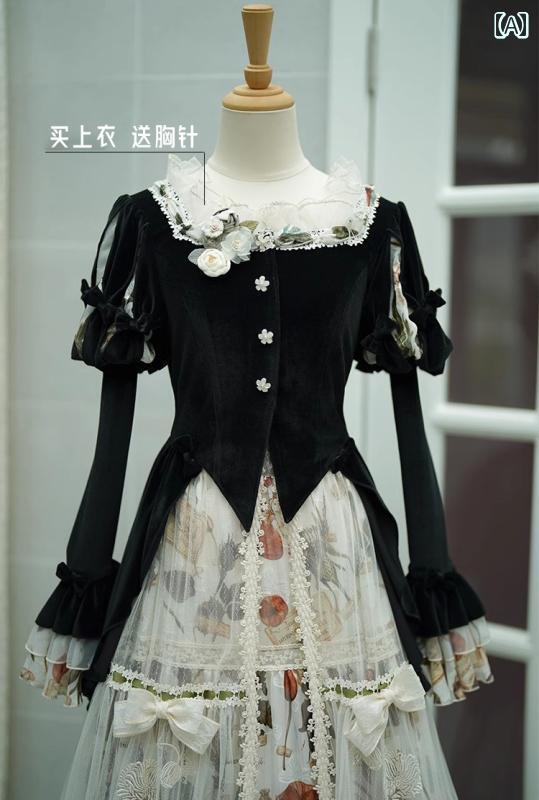 ロリータ　ドレス　コスプレ 人 面 花 SK スーツ ロリータ エレガント CLA シリーズ 秋冬 長袖 OP レトロ 羊 蘭 パフォーマンス cos コミック 展示 会 新年(4)