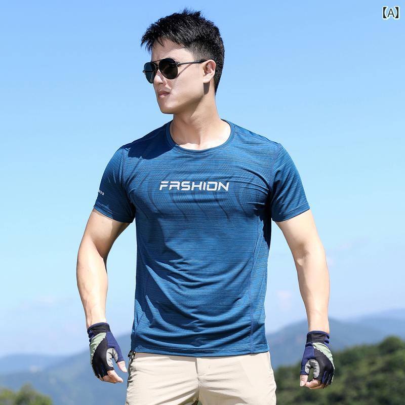 ランニングウェア　スポーツ　メンズ アウトドア 半袖 Tシャツ メンズ 夏 スポーツ 冷感 速乾 服 通気性 ランニング フィットネストレーニング