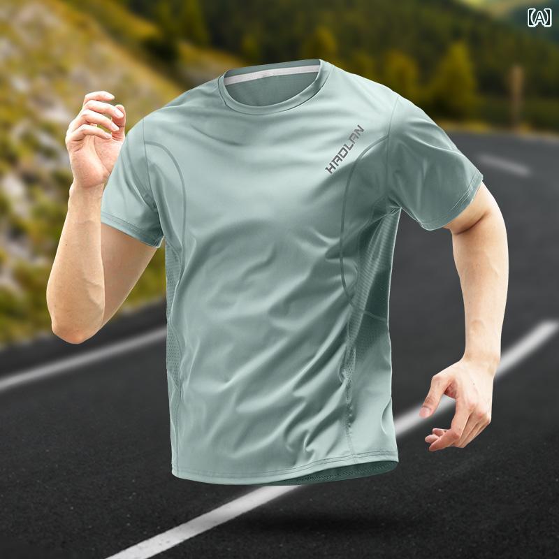 ランニングウェア　スポーツ　メンズ 高級 冷感 速乾 半袖 Tシャツ メンズ 2025 夏 通気性 ランニング フィットネス スポーツウェア