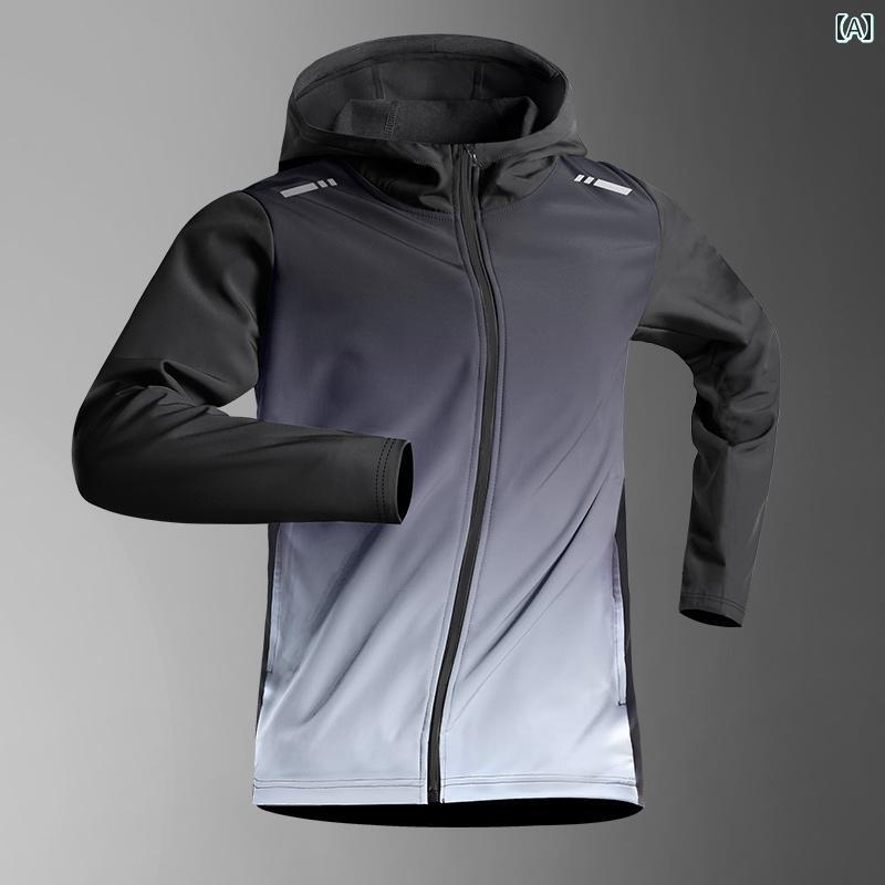 ランニングウェア　スポーツ　メンズ ランニング ジャケット メンズ 春 速乾 スポーツ ウィンドブレーカー フィットネス トップ プロ 朝 トレーニング スーツ パーカー 長袖