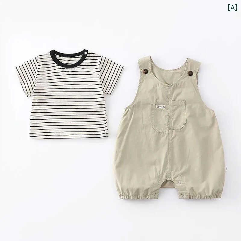 ベビー服　半袖　セット ベビー 服 夏服 男の子 ジャンプスーツ 夏 韓国 オーバー オール 半袖 スーツ お出かけ 登山 ツーピース