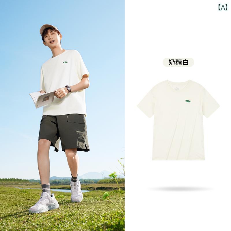 ランニングウェア　スポーツ　メンズ 361 スポーツ Tシャツ メンズ 2025 夏 ゆったり カジュアル 半袖 通気性 軽い トップス