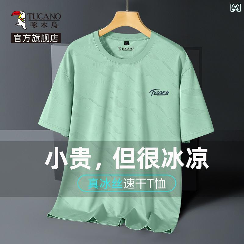 ランニングウェア　スポーツ　メンズ ウッドペッカー 冷感 Tシャツ メンズ 速乾 夏 2025 スポーツフィットネス 半袖 アウトドア ランニングウェア Y