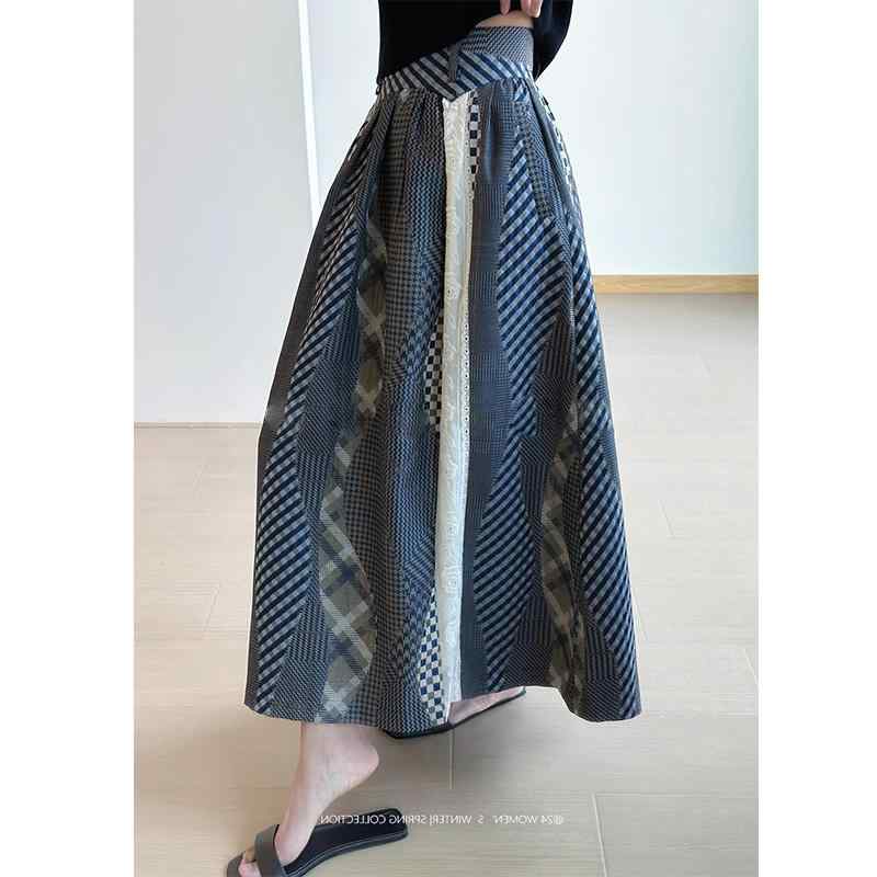 チェック柄　かわいいスカート レディース 一目 ぼれ フランスの レトロ なの ストライプの チェック 柄 の ハイウエスト スリム スカート 2024 春夏