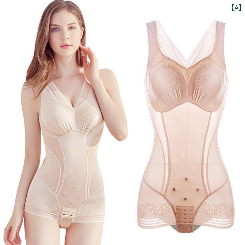 レディース　ジャンプスーツ　スリムフィット 美しい 薄手 ブラパッド カバー レディース ボディ シェイピング 下着 産後 腹部 ウエスト 美容 ワンピース スカルプティング