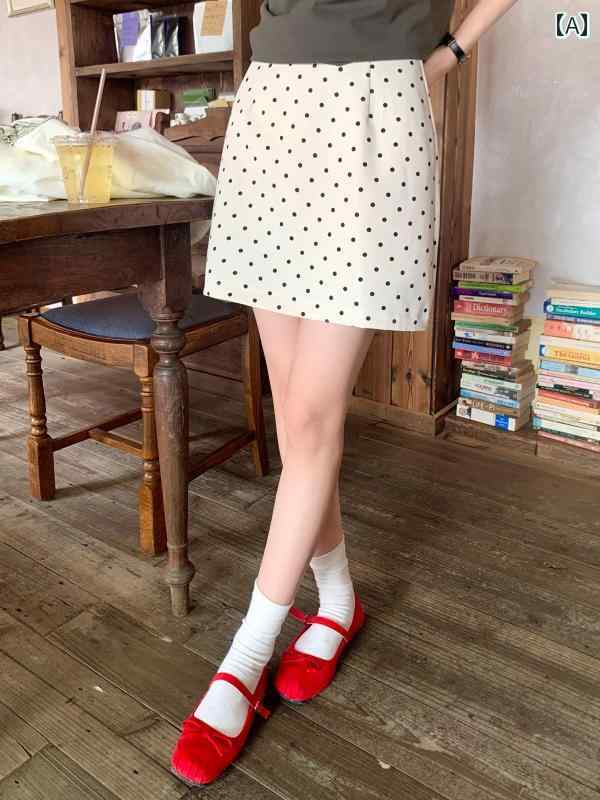 スカート　水玉　レディース チーズ ラビット ドット 柄 ヒップ スカート レディース 韓国 通勤 スリム..