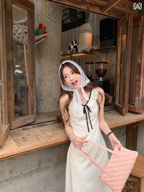 スカート　水玉　レディース チーズ バニー フレンチ ドット 柄 ワンピース レディース スイートな エ..