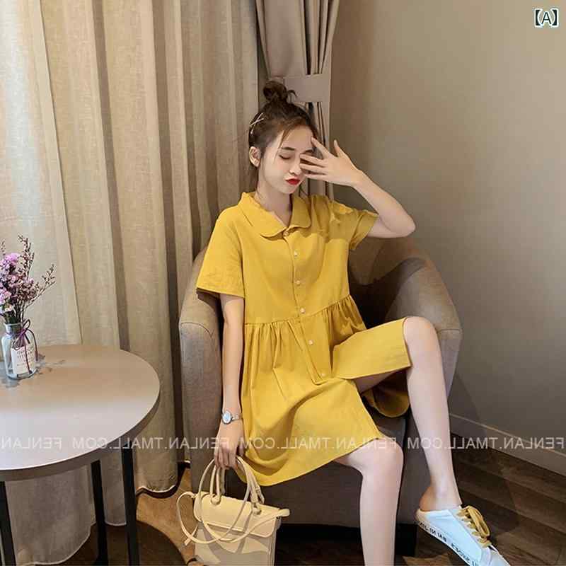 スカート　水玉　レディース カレッジ 小さい さわやか ベビー ドール ドレス 女性 夏 2025 卵 黄色の ..