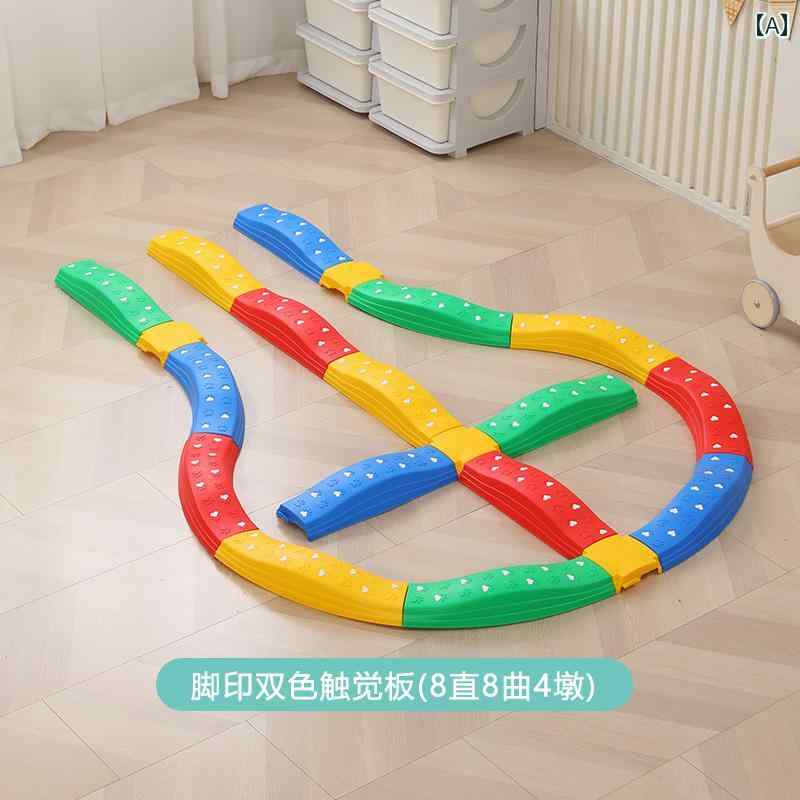 バランス　トレーニング　カラー 幼稚園の 触覚 バランス ボード 子供用 屋内 シングル プランク ブリッジ 川を 渡る 石の 玄関 虹の 家庭用 象徴 トレーニング 機器