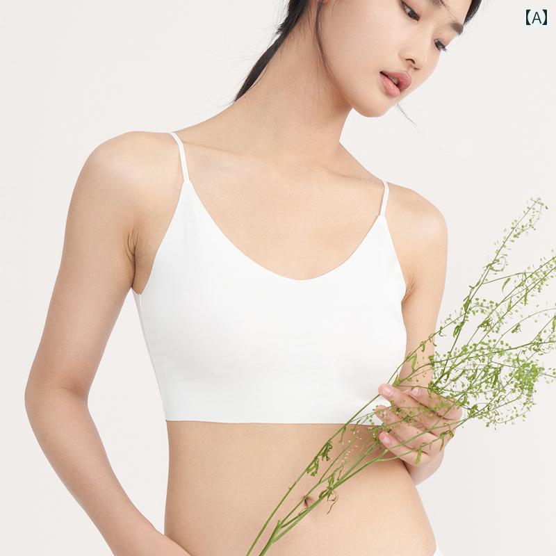 Vネック　キャミソール　ノースリーブ STW モダール シームレスチューブ トップと 小さい キャミソール..