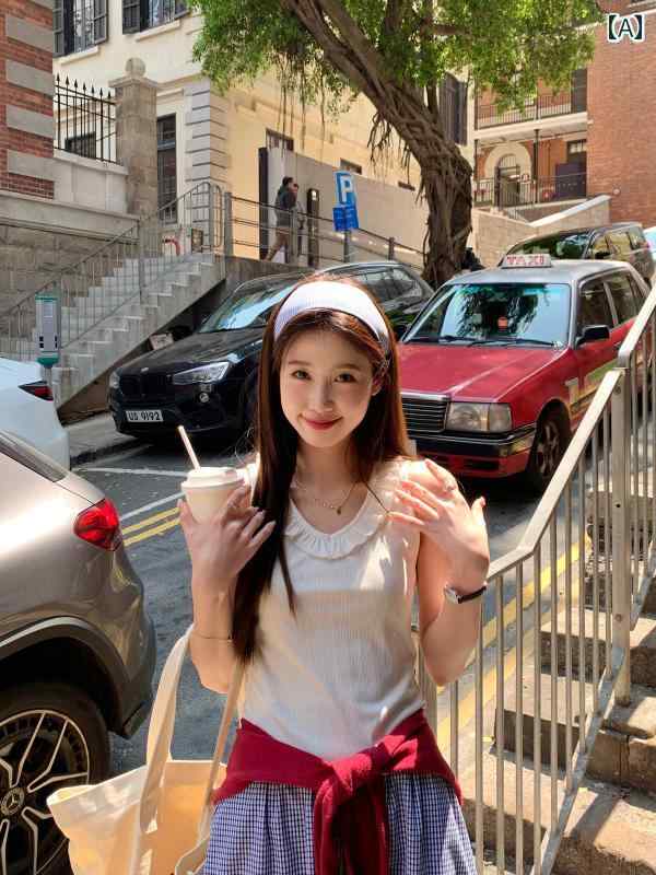 Vネック　キャミソール　ノースリーブ チーズ ラビット ノースリーブ Vネック ベスト 甘くて 小柄 耳型..