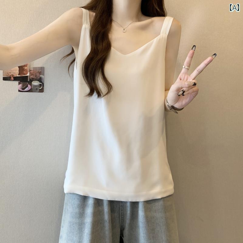 Other - Vネック　キャミソール　ノースリーブ 大きいサイズ 夏の アウターウェア Vネックの 腹 カバー ベスト 美しい 小さい スリング 太い mm スーツ インナーウェア ハイエンド トップ