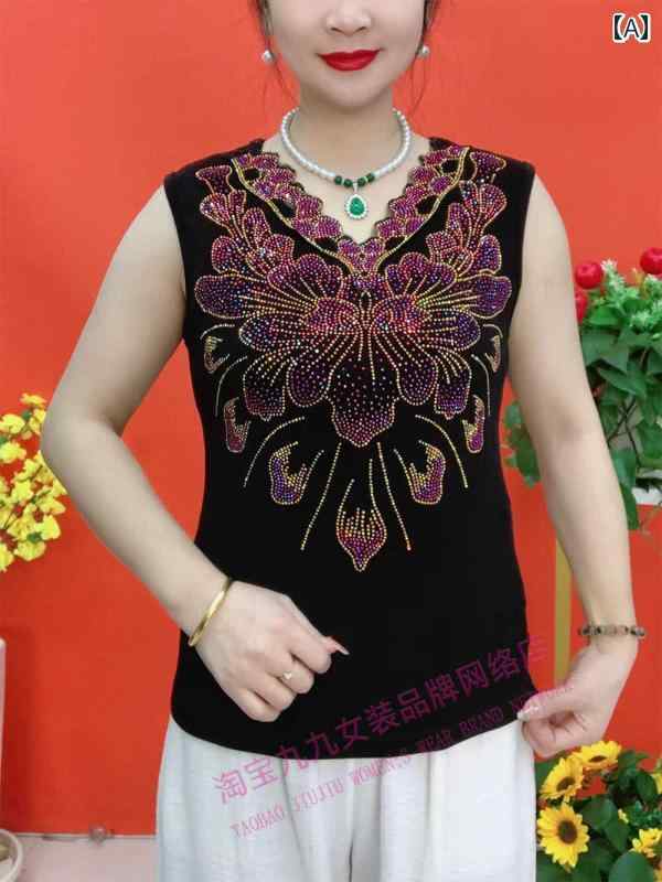 Vネック　キャミソール　タンクトップ 夏に 女性に のな ラインストーン ベスト 大きめの レース Vネッ..