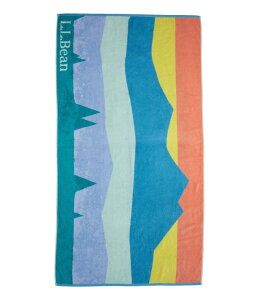 L.L.Bean(エルエルビーン) シーサイド・ビーチ・タオル、カラーバー・シーニック フリーサイズ Cool Sea Blue ブルー 1000175776