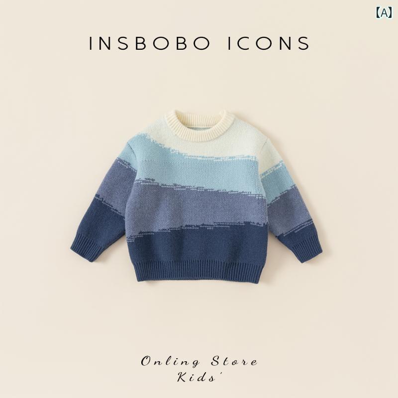 子供服　セーター　ニット 子供用 セーター 男の子用 冬用 ニット 中小型 レイヤリング シャツ おしゃ..