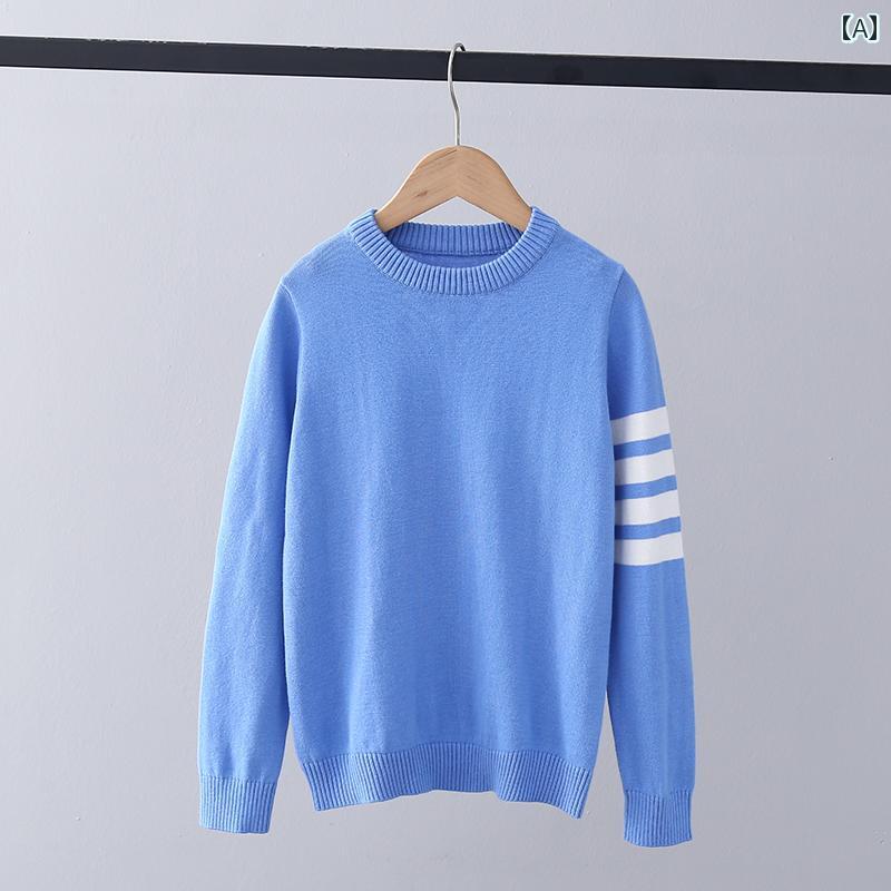 子供服　セーター　ニット 【 綿】 春秋中 大判 ボーイズ セーター ガールズ ニット レイヤリング シャ..