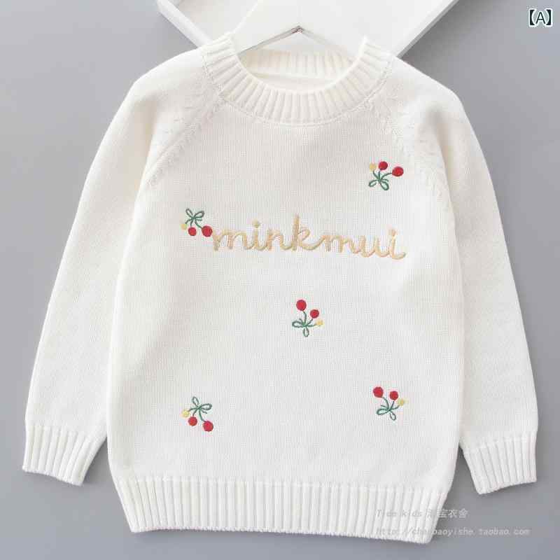 子供服　セーター　ニット 女の子 セーター 綿 ニット 2024 春の新 スタイル 子供用 プルオーバー レイ..