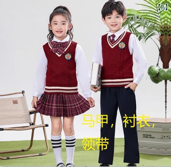 子供服　セーター　ニット 子供用 英国 カレッジ スタイル 綿 ニットカーディガン セーター 長袖 幼稚..