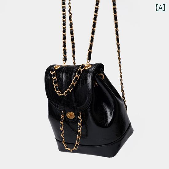 リュック　レディース　おしゃれかわいい 韓国 春と 夏 スタイル ミニス モール フレグランス チェーン ショルダーバッグ 女性 イン ブロガー 学生 オイル ワックス レザーショルダーバッグ