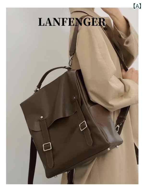 リュック　レディース　おしゃれかわいい LANFENGER レトロ ベジタブル タンニン レザー バック パック..