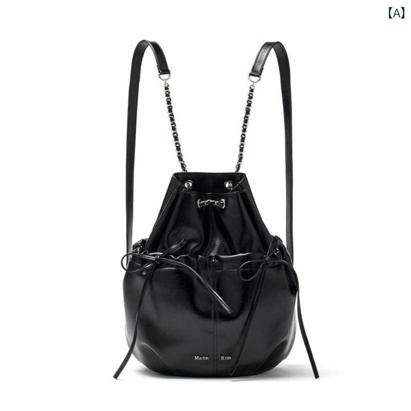 リュック　レディース　おしゃれかわいい あり 韓国製 マ ティン キム チェーン バック パック ストラ..