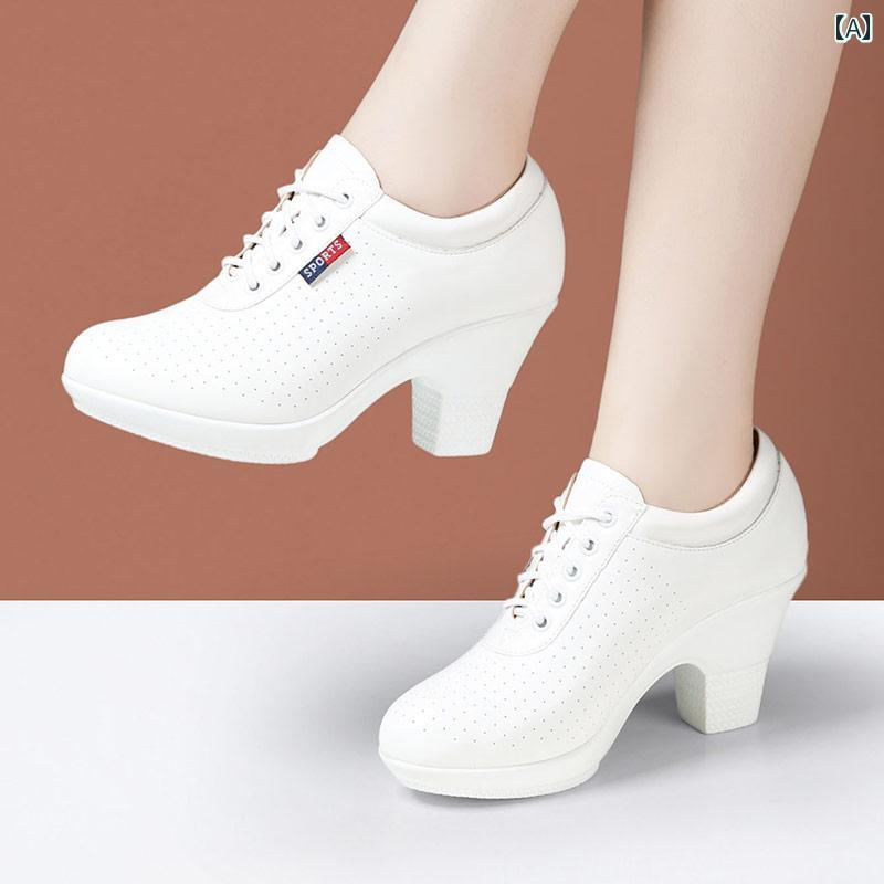 レディース ダンスシューズ 大人用 ミッド ヒール ボディ トレーニング シューズ 教師用 レディースシューズ ホワイトレザー 2025年 ラテン 社交 スクエアダンス