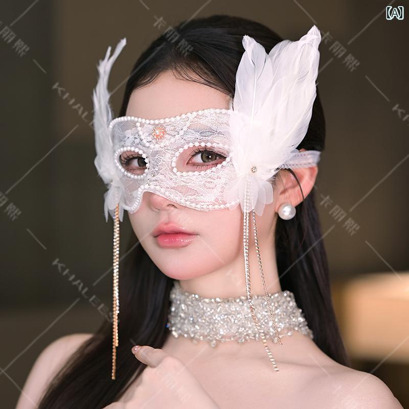 仮面　パーティ　コスプレ 美しい ウェディング マスク 半 顔 女の子 誕生日 結婚式 パーティー お姫様 仮面 舞踏 会 ファッション ア..