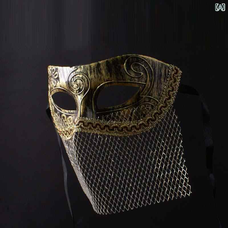 仮面　パーティ　コスプレ ハロウィーン 仮面 舞踏 会 マスク レトロ ジャズ 大人 男性 フルフェイス 自 撮り 歌手(3)