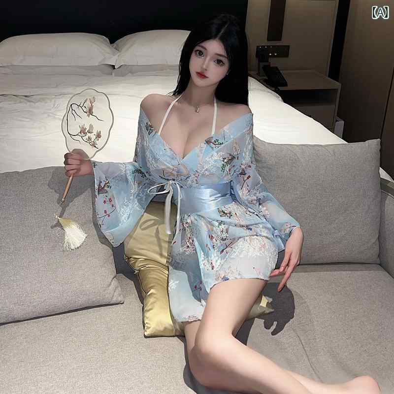魅惑的 着物 温泉 バスローブ レディース 夏の ナイトドレス ナイトクラブの パフォーマンス 服 下着 ..