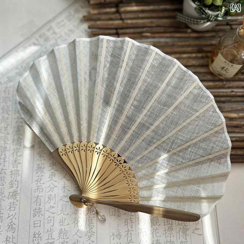 扇子　和風 Zhimoの 自然な 質感の 米 白 肉 粉末 青 緑色の な 顔料の 顔 扇子 シンプル レトロ シェル