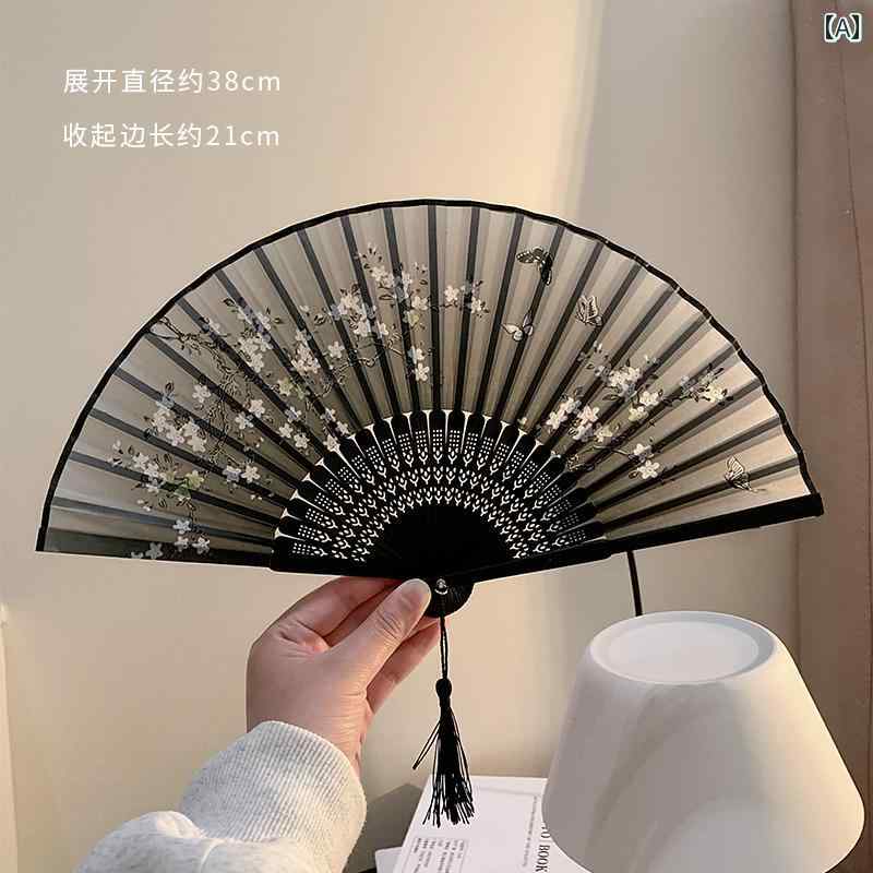 扇子　和風 レトロ 小さい 扇子 チャイナ風 レディース 漢服 ダンス 折りたたみ キャリー 中国 衣装 夏..