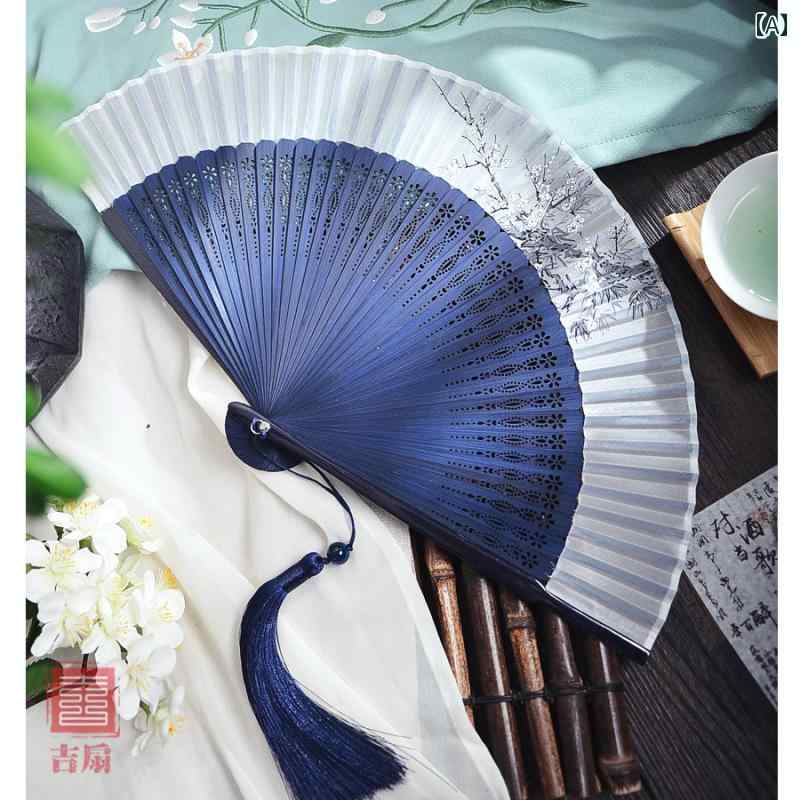 扇子　和風 扇子 女性用 チャイナ風 レトロ クラシック 夏 ポータブル 折りたたみ チャイナ ドレス 漢..