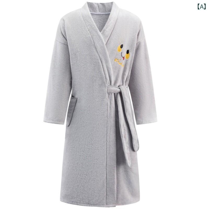ガウン　パジャマ　バスローブ バスローブ バス タオル 秋冬 男女兼用 厚手新 スタイル 吸水性 綿 大人..