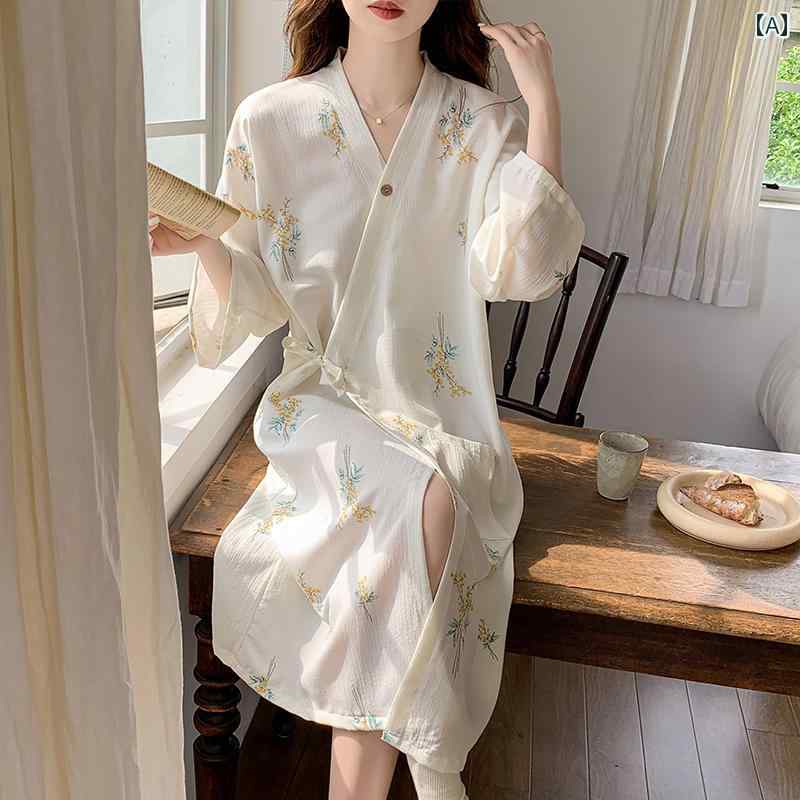 バスローブ レディース 2025年 着物 ナイトガウン レディース 春秋 夏 ネクタイ バスローブ ゆったり 妊婦 産後 ドット パジャマ