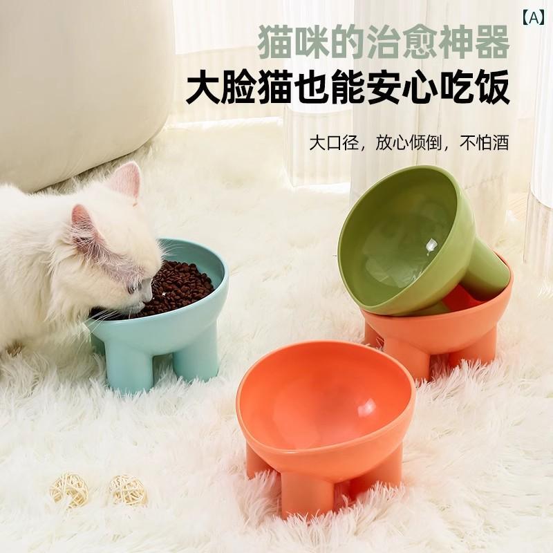 猫用　ボウル　フード ペット用 ボウル マカロン カラー 象の 脚 首 保護 ボウル高 足 斜め 飲水 給 餌..