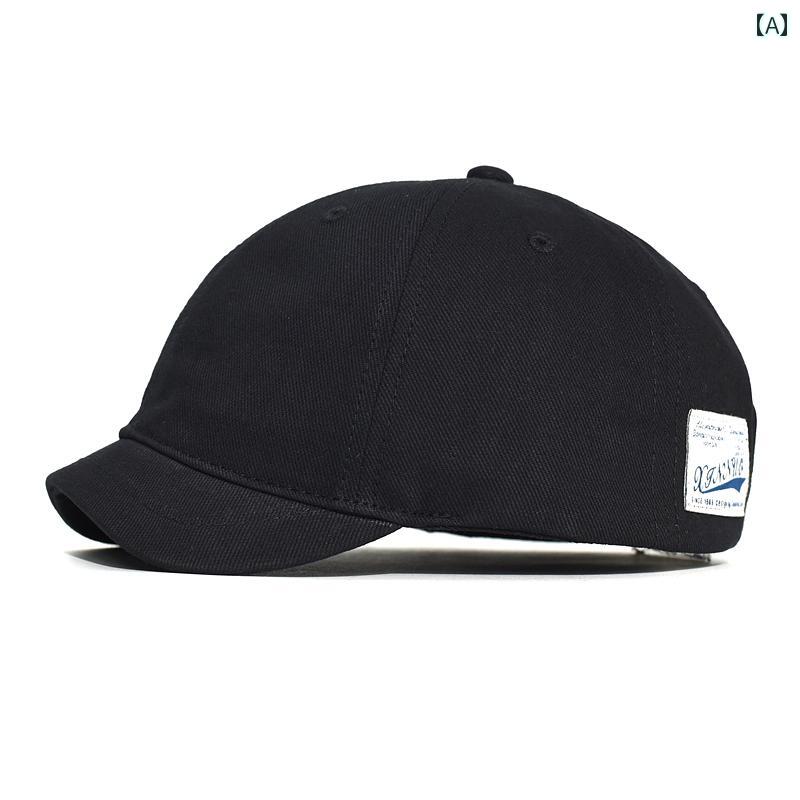 ハンチング　帽子　メンズ 帽子 つば 短い 3 cm メンズ ソフト トップ 和風 レトロ ダックビル キャッ..