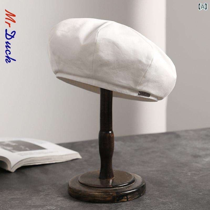 ベレー帽　レディース　かわいい mrduck の 八角形の ベレー 帽 和風 コットン 防水 ペインター ハット..