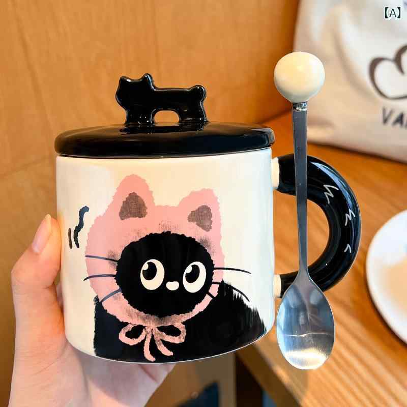 コップ　ウォーターカップ 蓋 付き マグカップ かわいい セラミック ウォーターカップ オフィス コーヒー カップル カップ 女性用新 2025 ギフト ボックス お土産