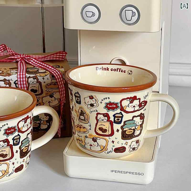 コップ　ウォーターカップ 高価な 猫の セラミック マグカップ 朝食 カップ コーヒー 飲料 水 ガールフ..