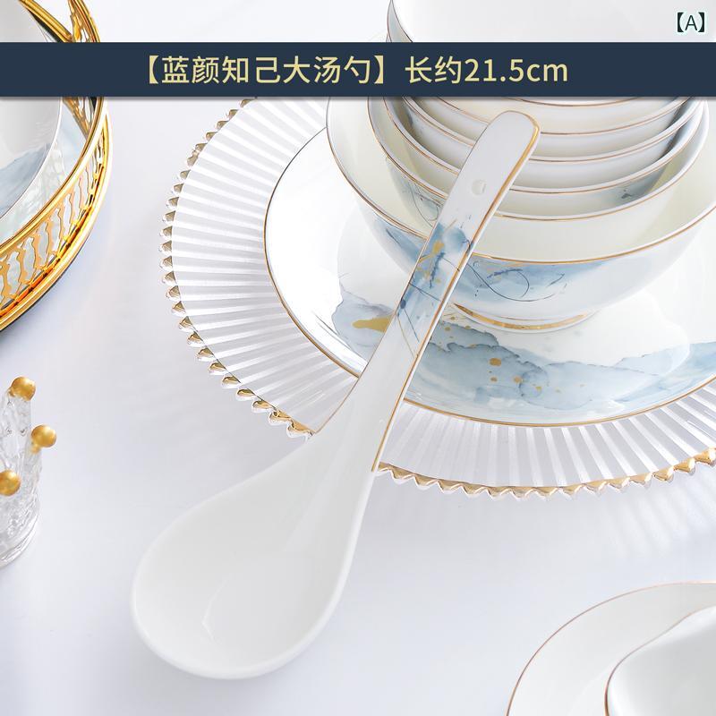 スプーン　食器 家庭用 骨 磁器 大型 スープ スプーン 長柄 セラミック スプーン新 ライス ドリンク スープ大