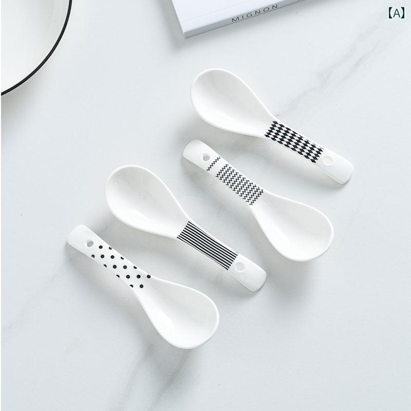 スプーン　食器 風の セラミック スプーン イン スタイル 高価な 家庭用 スープ ライス デザート