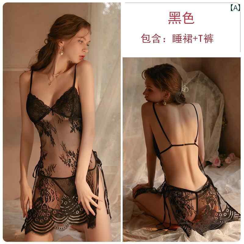 Vネック　レース　レディース レディース 魅惑的 パジャマ 夫を 魅力的 する 情熱的な スタイル 夏の ..