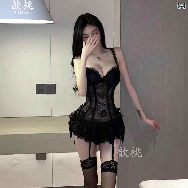 Vネック　レース　レディース 薄手で 魅惑的 サスペンダー ナイトドレス 2025夏 デザイアの レースの ..