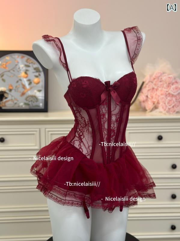 Vネック　レース　レディース Nicelaisiii プリンセス ダイアリー フレンチレースの 魅惑的 フィッシュ..