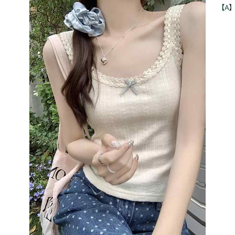 Vネック　レース　レディース デザイア レース ボウ スモール スリング ショーツ チェスト パッド ベス..