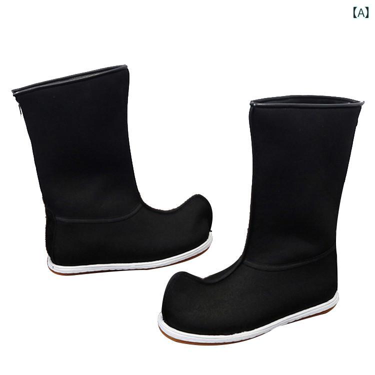 ハイカット シューズ メンズ レトロ 衣装 靴 ハイカットの 弓 男性用 身長 アップ ソープ ブーツ コス オンライン ゲーム 格闘技 中国 ウェディングシューズ