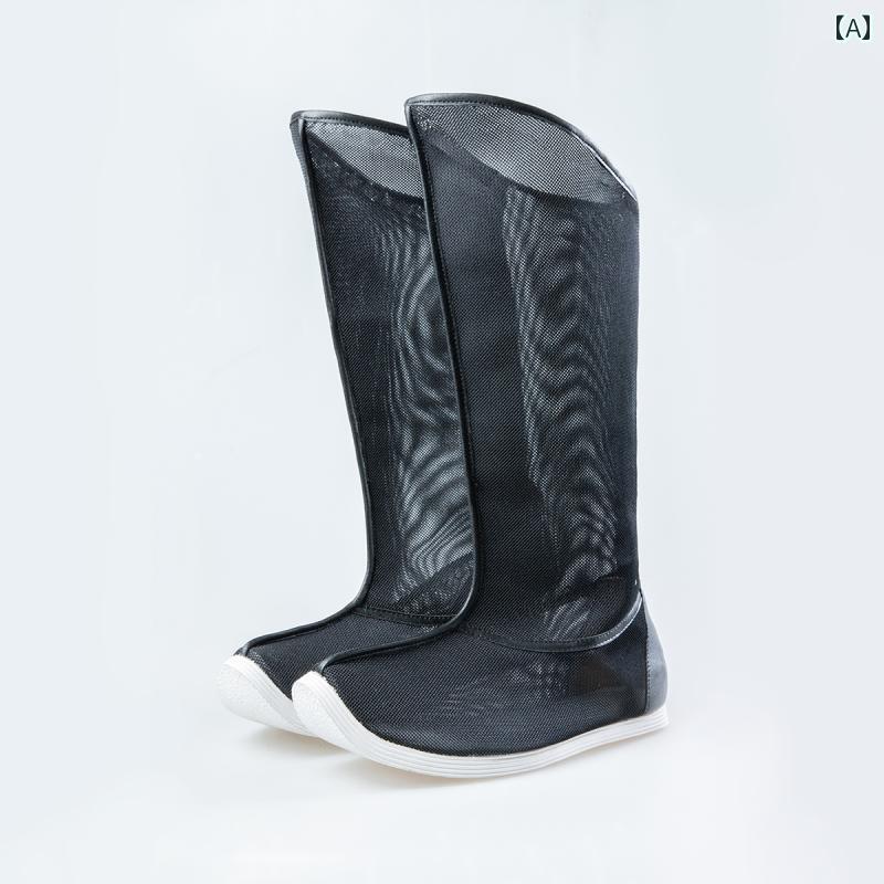 ハイカット シューズ メンズ 武 夷 郷の 夏用 メッシュ ソープ ブーツ の 明 宋 時代の 漢服 ハイ つま先上がりの レトロ 男女兼用 通気性 スリム