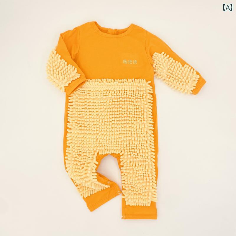 ベビー服　春秋 1歳の 赤ちゃんの ハイハイ 服 モップで 拭く 幼児の 子供用 モップ 床用 膝 パッド 春秋